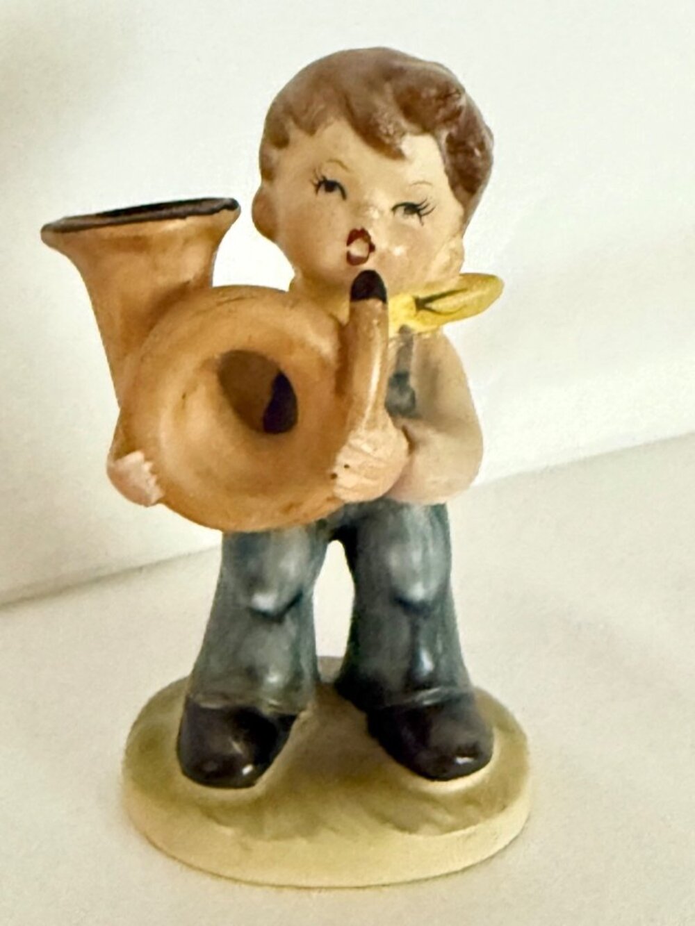Vintage French Horn Figurine Napcoware Boy C7654 Music Teacher Band Orchestra